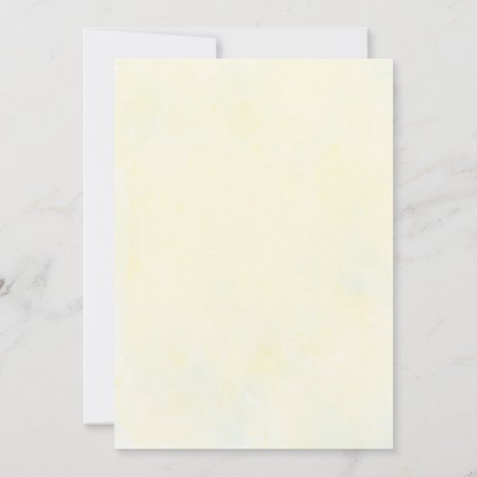 Gele bloemen groen transparantie lijst bruiloft kaart (Achterkant)