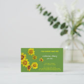 gele bloemen groen visitekaartje (Staand voorkant)