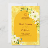 Gele bloemen, Haldi Uitnodiging (Voorkant)
