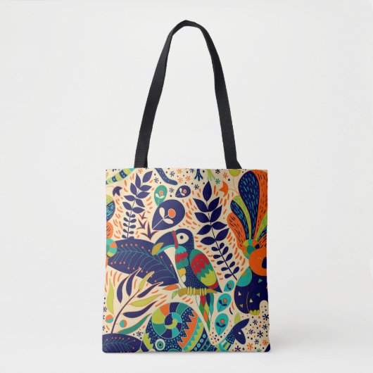 Gele Bloemen: Helder Tropisch Behang Tote Bag (Voorkant)