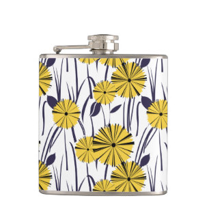 Gele bloemen heupfles