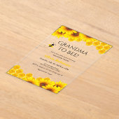 Gele Bloemen Honingraat Oma naar Bee Baby shower Acryl Uitnodigingen (Laagn)