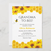 Gele Bloemen Honingraat Oma naar Bee Baby shower Kaart (Voorkant)