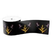 Gele bloemen Hummingvogels Grosgrain Lint (Spoel)