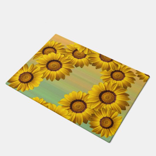 Gele bloemen in de lente deurmat (Schuin)