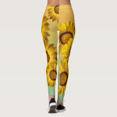 Gele bloemen in de lente leggings (Achterkant)