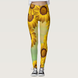 Gele bloemen in de lente leggings