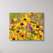 Gele bloemen in een Beemdcanvas Art Print (Voorkant)