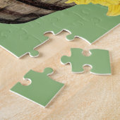 gele bloemen in een mand legpuzzel (Zijkant)