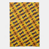 Gele bloemen in het Abstracte zonnepatroon Theedoek (Verticaal)