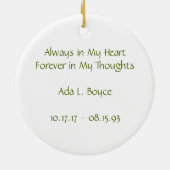 gele bloemen in liefdevolle herinnering Ornament (Achterkant)