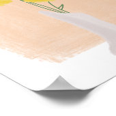 Gele bloemen in Vase Hand Drawn Art B Poster (Hoek)