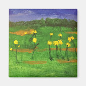 gele bloemen in veldschilderij van jamie magnet (Voorkant)