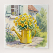 Gele Bloemen in Watering Can Legpuzzel (Verticaal)