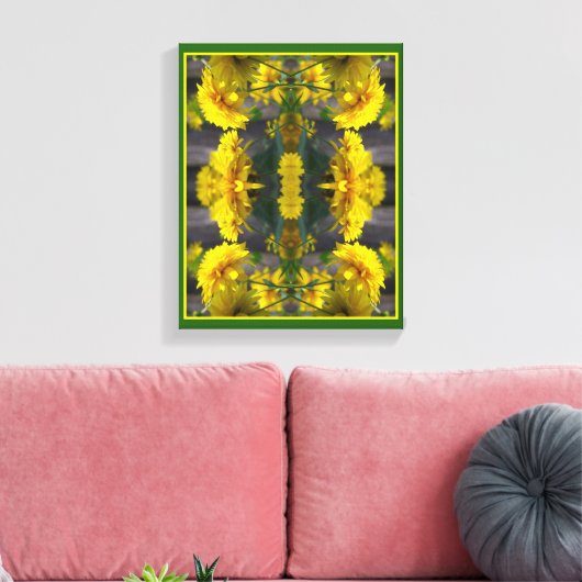 Gele bloemen in zonneschijn-Abstract Canvas Afdruk (Insitu (Woonkamer))