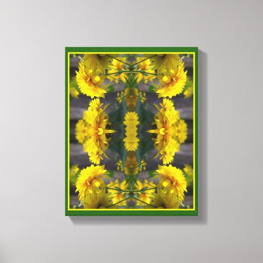 Gele bloemen in zonneschijn-Abstract Canvas Afdruk (Voorkant)