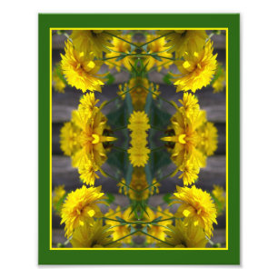 Gele Bloemen In Zonnespiegel Abstract 8x10 Foto Afdruk