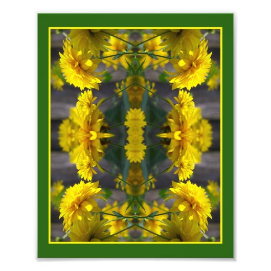 Gele Bloemen In Zonnespiegel Abstract 8x10 Foto Afdruk (Voorkant)