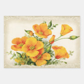 Gele Bloemen Inpakpapier Vel (Voorkant 3)