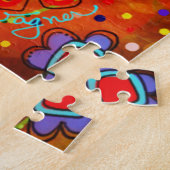 Gele Bloemen Inspirerende Inspirerende Kunstwerk Q Legpuzzel (Zijkant)