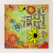 Gele Bloemen Inspirerende Inspirerende Kunstwerk Q Legpuzzel (Horizontaal)