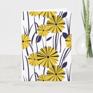 Gele bloemen kaart