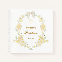 Gele bloemen kader boog doop gast boek