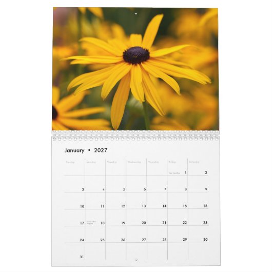 Gele bloemen kalender (Jan 2027)