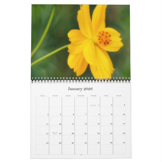 Gele Bloemen Kalender Kunstfotografie (Jan 2026)