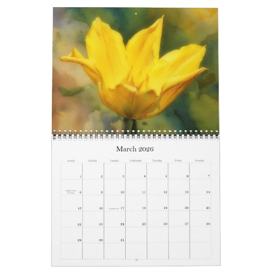 Gele Bloemen Kalender Kunstfotografie (Mar 2026)