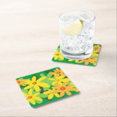 Gele bloemen kartonnen onderzetters (Insitu)