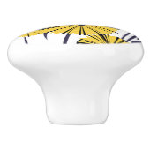 Gele bloemen keramische knop (Zijkant)