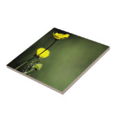 Gele bloemen keramische Tegel Tegeltje (Zijkant)