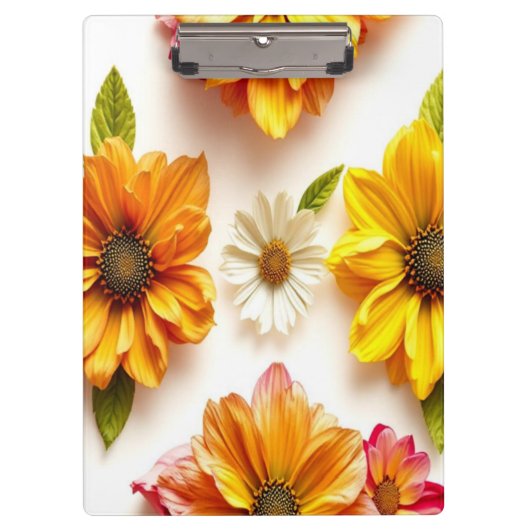 gele bloemen klembord (Voorkant)