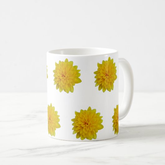 Gele bloemen koffiemok (Voorkant rechts)