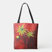 Gele bloemen Kunst Aangepaste All-Over-Print Canva Tote Bag (Achterkant)