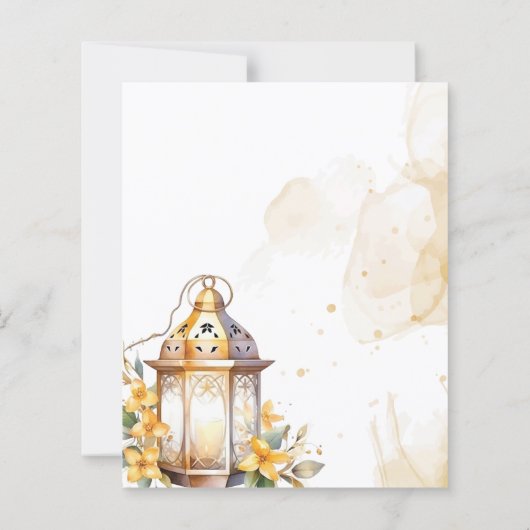 Gele Bloemen Lantaarn Fall Wedding Save the Date (Achterkant)