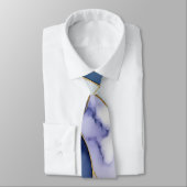 Gele Bloemen & Lavendel Waterverf Goldflake Stropdas (Gebonden)