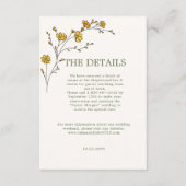  Gele Bloemen Lijst Rustieke Trouwdetails Informatiekaartje (Voorkant)
