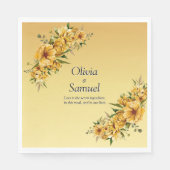 Gele Bloemen Luncheon Servet (Voorkant)