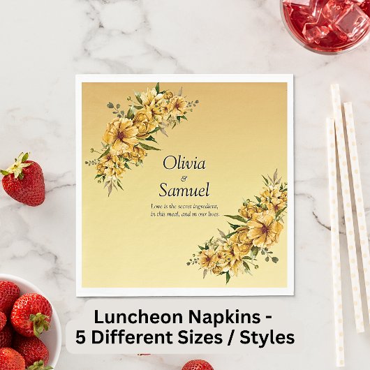 Gele Bloemen Luncheon Servet