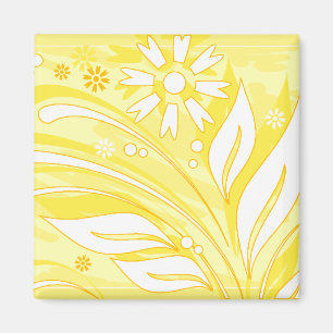 gele bloemen magneet
