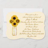 Gele bloemen Mason Jar Rehearsal Dinner Invite Kaart (Voorkant)