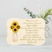 Gele bloemen Mason Jar Rehearsal Dinner Invite Kaart (Staand voorkant)