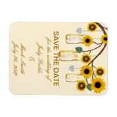 Gele bloemen Mason Jars sparen de Datum Magnet Magneet (Horizontaal)