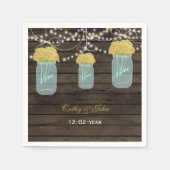 gele bloemen masonjar huwelijksserviet servet (Voorkant)