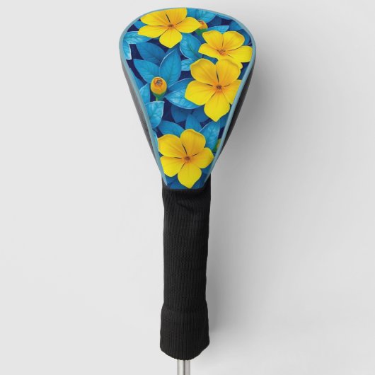 Gele bloemen - Mediterraan Golfheadcover (Voorkant)