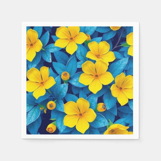 Gele bloemen - Mediterraan Servet (Voorkant)