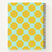 Gele bloemen met blauwe stippen  notitieboek (Achterkant)