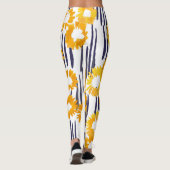 Gele bloemen: met de hand beschilderd leggings (Achterkant)